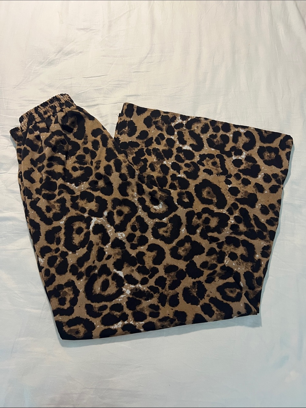 SHEIN Leopard rPrint Wide-Leg Pants - Brown & Black - Picture 4 of 4